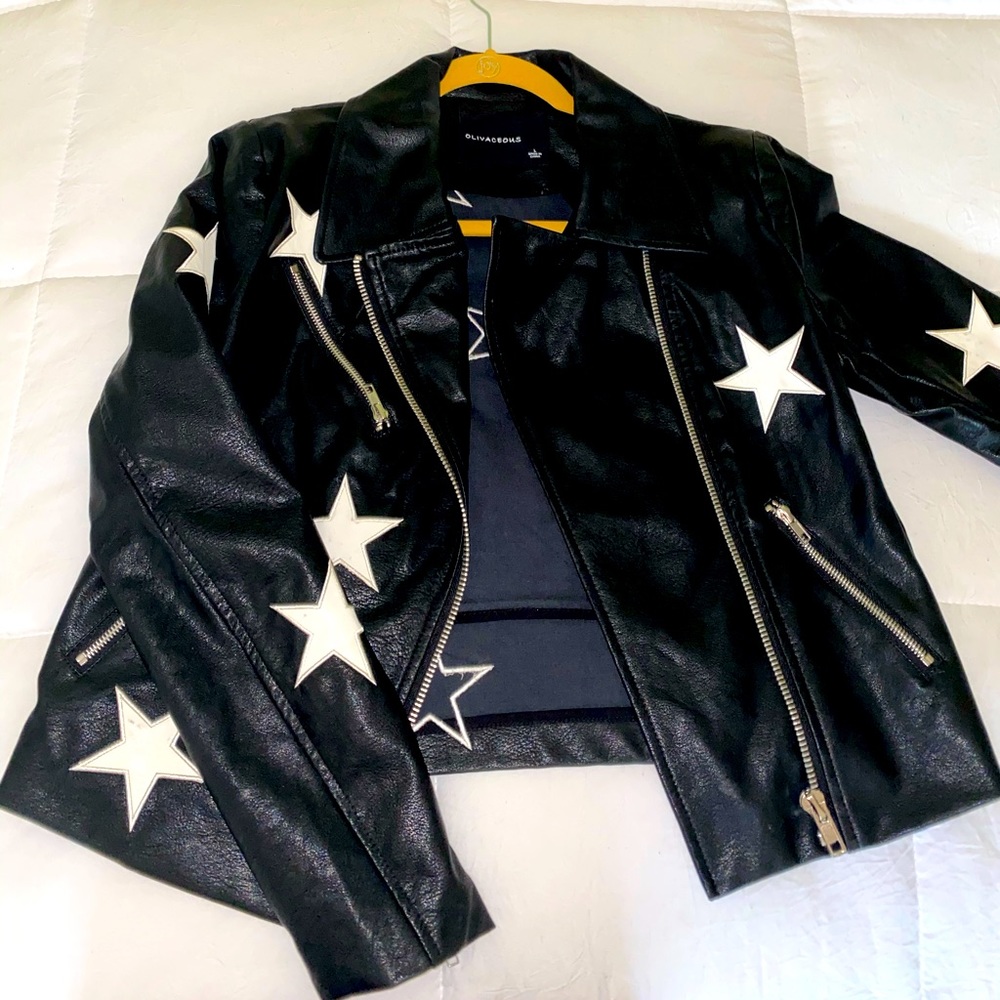Faux leather jacket by Olivaceous